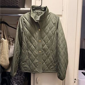 L.L. Bean Women's Olive Quilted Puffer Jacket
